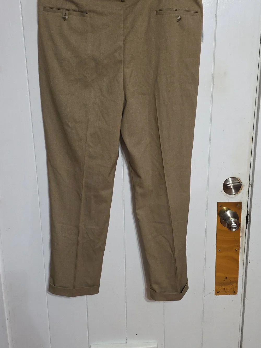 NWT Travel Smart Men's Pleated Pants Tan Cool Max Cuff Hem Stretch Comfort 40x30